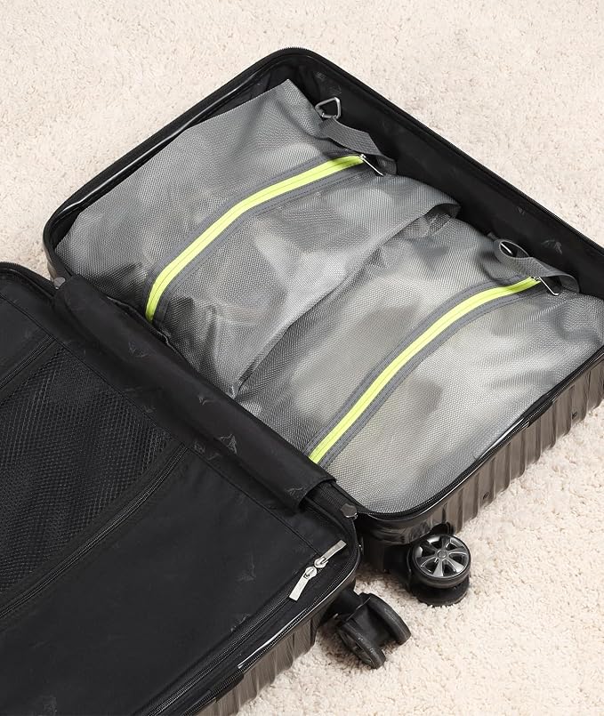 2 Pack Shoe Bags for Travel, Sneaker Bags, Waterproof Travel Shoe Bags with Zipper for Packing, Golf Shoe Dust Bags for Man and Women, Medium, Grey - Image 6