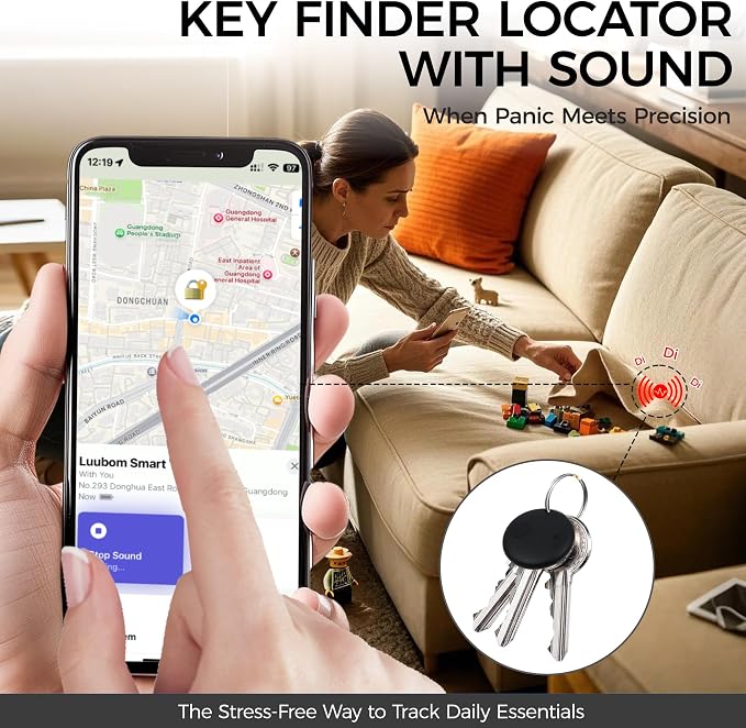 Air Tracker Tags 2-Pack, Waterproof IP67 | 90dB Loud, Bluetooth Tracker Works with Apple Find My (iOS only), Tracker Tag Locator for Keys,Luggage,Backpack etc - Image 5