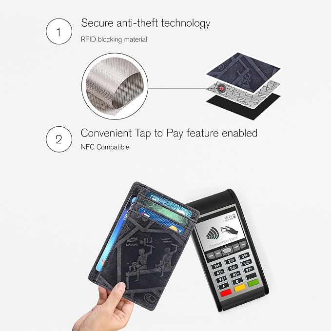 Oak Leathers RFID Blocking Minimalist Wallet - Slim Leather Card Holder - Image 5