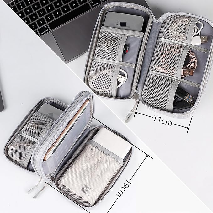 Electronic Organizer Travel Cable Accessories BagPouch Portable Waterproof Storage Bag Electronic Organizer Case for Cable, Mouse,USB Cable,Power Bank,Cord, Charger, Phone, Earphone - Image 4