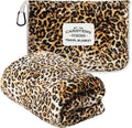 Carstens, Inc. Travel Blanket, Premium Compact 2-in-1 Airplane Blanket/Pillow, Leopard Print by Carstens