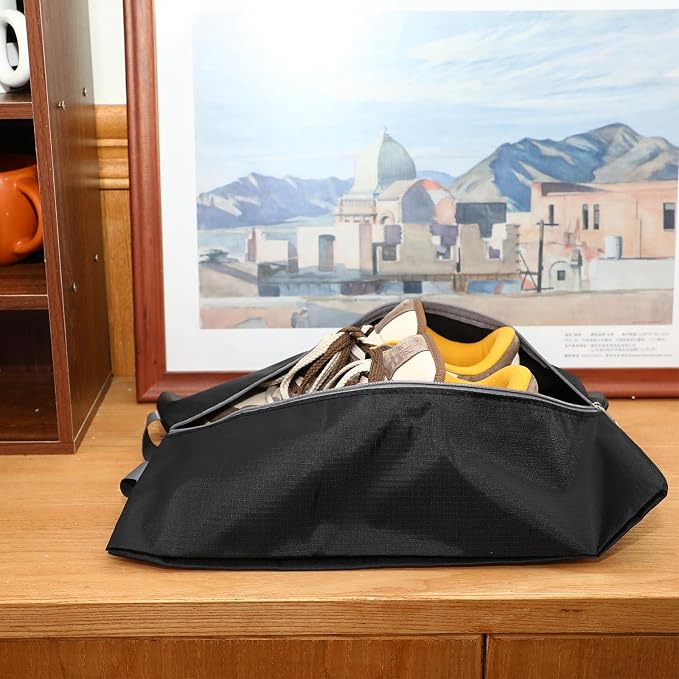 Paterr 18 Pcs Shoe Bags for Travel XX-Large Storage Packing Organizer Waterproof Shoe Carrier with Zipper Protable Covers for Travel for Women Men, Black - Image 6