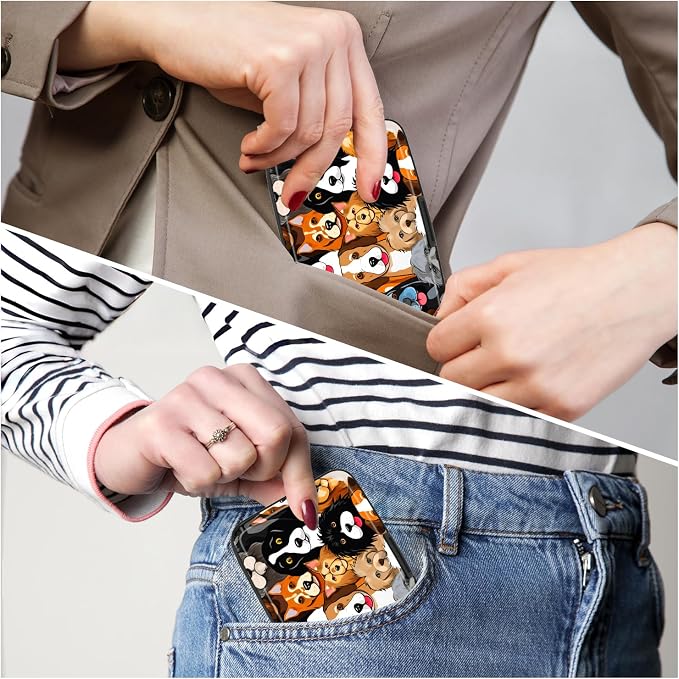 Credit Card Holder, Mini Aluminum Card Wallet RFID Blocking Slim Metal Hard Card Case for Women Men, Dogs - Image 6