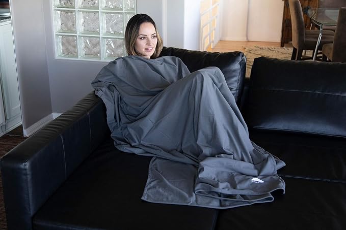 BlueHills Premium Soft Lightweight Travel Blanket Pillow Airplane - Gray | Luggage Strap & Carabiner Included, Compact & Lightweight, Pocket Size, Portable Zipper Case, Airplane Traveling Essential - Image 4
