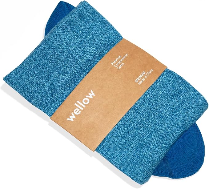 Wellow Knee High Compression Socks for Men & Women, 18–25 mmHg, Bamboo Viscose, Swelling Relief by WellowCompressionSocks