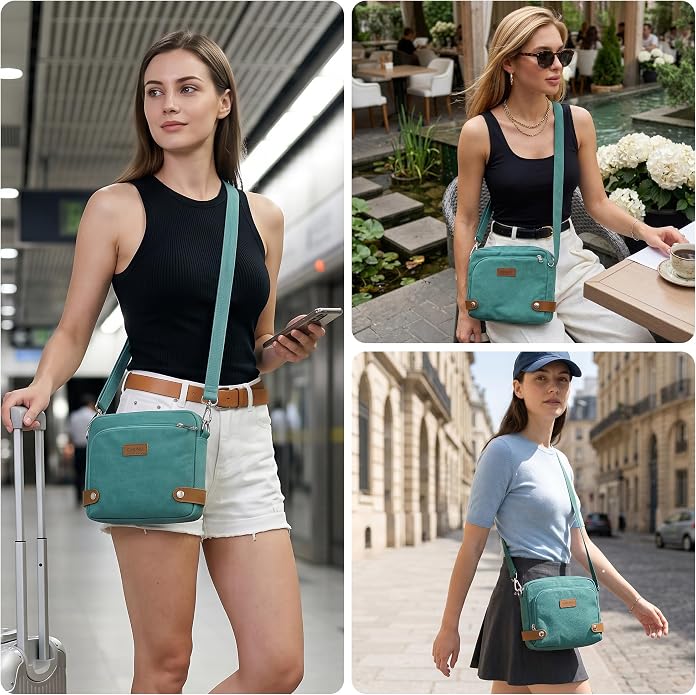 Anti Theft Crossbody Bag for Women, RFID Blocking Travel Purse Slash Proof | CHUNLI Pickpocket Proof Crossbody Bags, Travel Purse Bag with Lockable Zippers & Slash Resistant Strap - Image 2