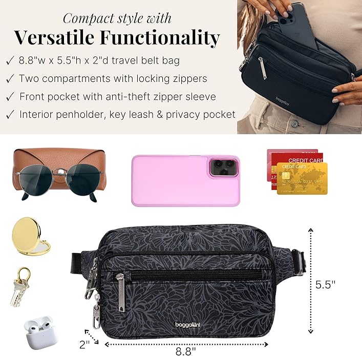 Baggallini Securtex Anti-Theft Belt Bag - Image 4