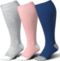 LEVSOX Wide Calf Compression Socks for Women&Men Plus Size 15-20mmHg Knee High Large Support Stockings for Circulation by Levsox