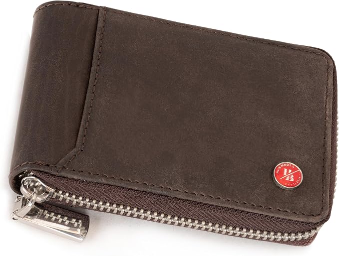 HORNBULL Steve RFID Blocking Leather Wallet for Men | Vertical Credit Debit Card Holder, Zip Around Wallet (Brown) - Image 8