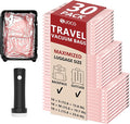 Travel Vacuum Bags for Clothing with Rechargeable Pump 30 Combo, Pink | Compression Packing Cubes Organizer Storage for Luggage Suitcase, Space Saver Seal Bags for Vacation Cruise by SUOCO