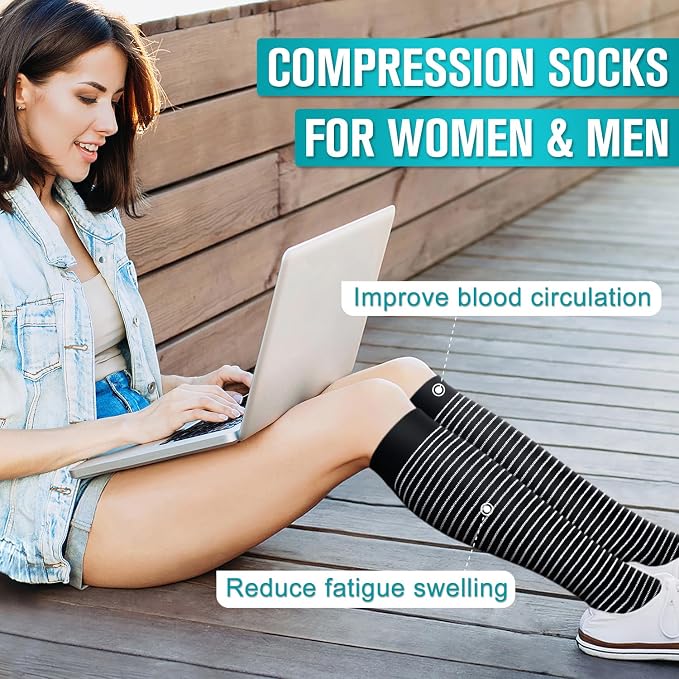 Copper Compression Socks for Women & Men (6 pairs) - Best Support for Nurses, Running, Hiking, Recovery - Image 3