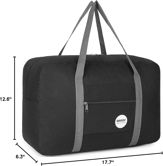 WANDF Personal Item Travel Bag, Carry On Duffle Bag Women | 18x14x8 inches, Airline Underseat Aprroved, Weekend Overnight Trips, Lightweight Packable - Image 8