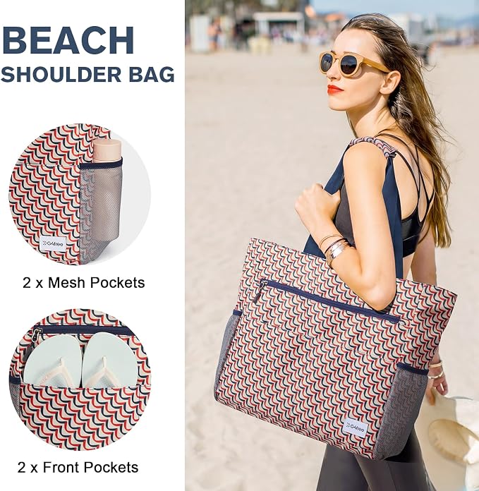 G4Free Beach Bag, Waterproof Sandproof Beach Tote Bag, Large Capacity Foldable for Women - Image 4