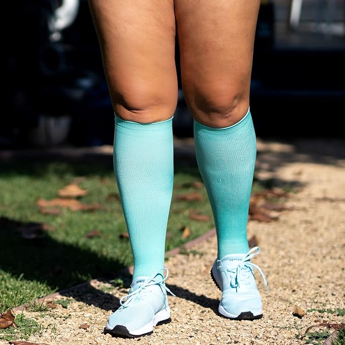 LEVSOX Wide Calf Compression Socks for Women & Men Extra Large Size Support Socks for Nurses Running Pregnant Travel, 15-20 mmHg - Image 7