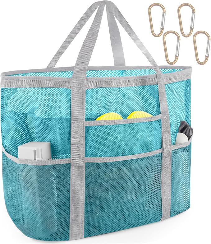 SRISE Mesh Beach Bag - Large Beach Tote Bag for Family Beach Bag for Toys & Vacation Essentials by SRISE