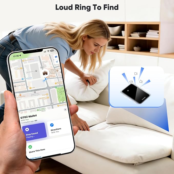 MFi Slim Wallet Tracker Card, Apple Find My (iOS Only), 2 Pack | IP68 Waterproof, Left-Behind Alert, Smart Track Wallet & Luggage, Unique SN, Family Share 5 Max, Essential for Travelers - Image 3