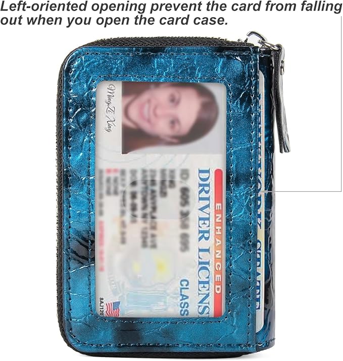 Credit Card Wallet, RFID Card Case Wallet, Zipper Card Cases Holder for Men Women, RFID Blocking, KeyChain Wallet, Compact Size Card Organizer Case for Women - Image 2
