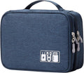 mygreen Electronic Accessories Organizer Bag, Waterproof Double Layer Travel Storage Case with Adjustable Padded Dividers, Portable Hard Pouch for Cables, Charger, Power Bank, Phone, Hard Drive Blue by mygreen
