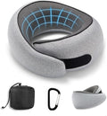 SZXYX Neck Travel Pillows - 100% Pure Memory Foam Neck Pillow for Airplanes, Comfortable Breathable Cover, 360° Support Stowable Pillows for Sleeping, Car, Airport Travel Essentials, Heather Gray by SZXYX