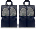 Shoe Bags For Travel, Used As For Storage or Shoe Travel Bag, Space Saving When Travelling With This Travel Shoe Bags For Packing, Featuring Waterproof Nylon Sneaker Bag. (Navy, 2 Pack, Medium) by HANOZI