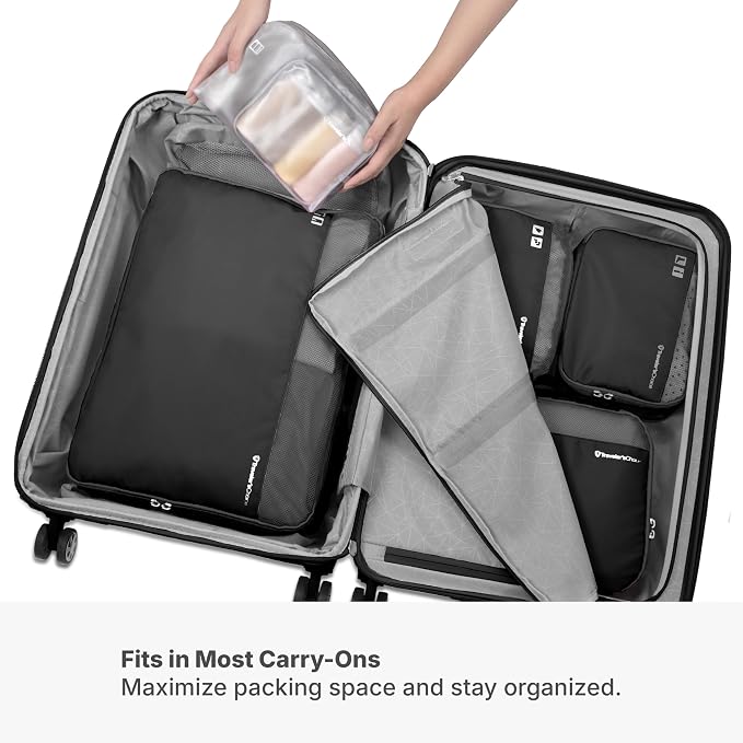 Traveler's Choice Cloverland Packing Cubes 5 Piece Set, Black - Image 3