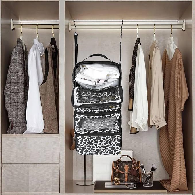 Olosar Suitcase Organizer, Travel Luggage Organizer Portable Hanging Travel Shelves Collapsible Hanging Packing Cubes for Carry on Suitcase - Image 7