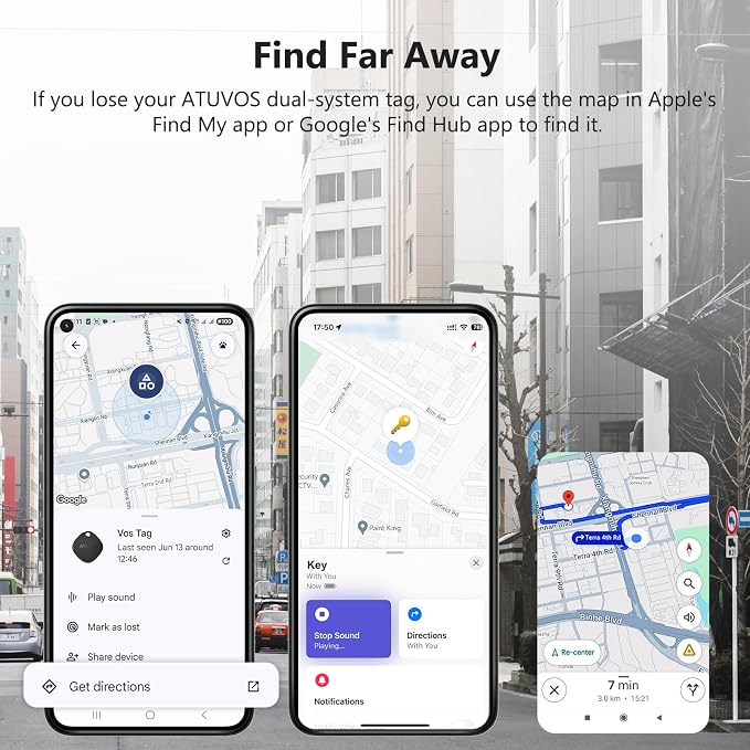 ATUVOS Air Tracker Tags-4 Pack for Android & iOS, Tracker Tags Work with Google Find Hub or Apple Find My APP, Smart Tags for Android, IP67 Waterproof Bluetooth Tracker Tag for Luggage, Keys - Image 3