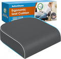 Seat Cushion, Memory Foam Office Chair Cushion, Gray, X-Large | Office Desk Accessories, Butt Pillow for Long Sitting Sciatica, Coccyx, Tailbone, Hip Pain Relief - for Home, Car, Airplane by Unknown
