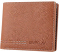 Men Wallet Black PU Material 4 Card Holder 2 Money Pockets 1 Clear Window Suitable for Gifts without RFID Slim Small for Traveling by SPDTECH