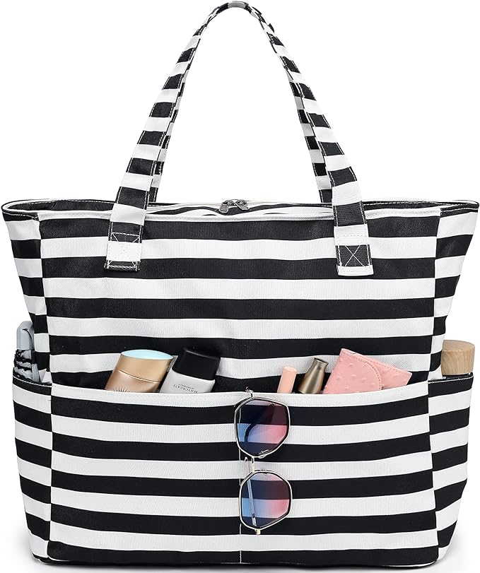 LEDAOU Beach Bag Waterproof Sandproof Women Beach Tote Pool Bag with Zipper for Swim Gym Grocery Travel with Wet Pocket | Sandproof by LEDAOU