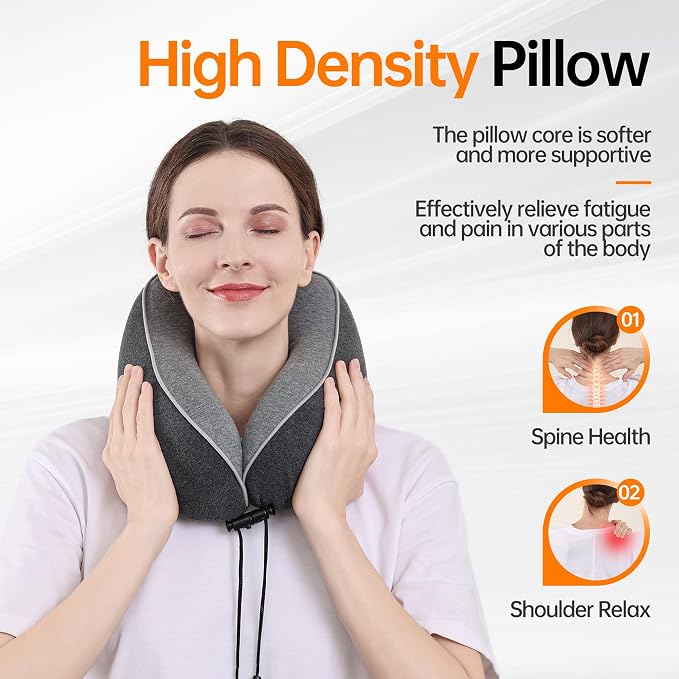 Travel Pillows for Airplanes,100% Pure Memory Foam Travel Neck Pillow | Washable Cotton Cover,Comes with 3D Eye Mask,Earplugs,Storage Bag,Ideal Travel Gift,Relieve Neck Pressure,Light Grey - Image 5