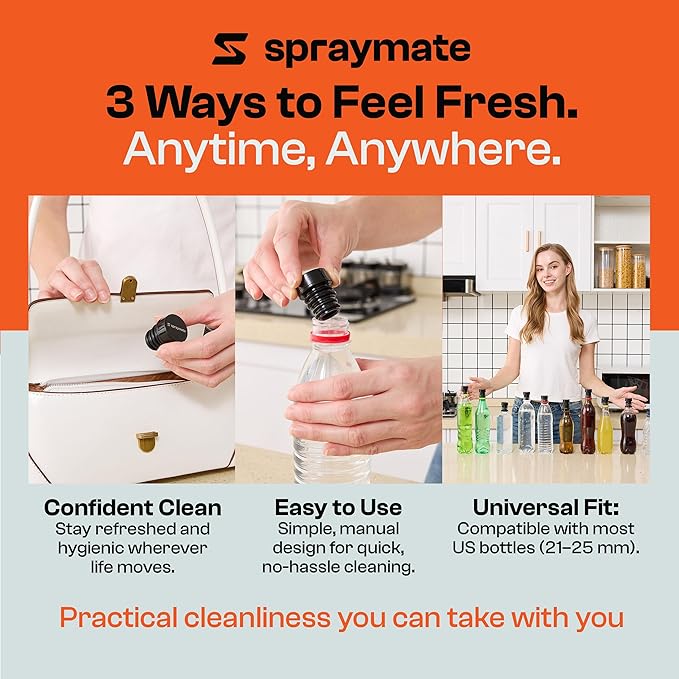 Portable Bidet for Women & Men - Travel Bidet for Camping, Toilet & Hiking | Compatible with Most Bottles | Ultralight 12g | USA Brand – Spray Mate MINI - Image 3