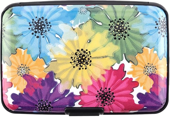 RFID Blocking Credit Card Holder for Men Women - Stylish Travel Wallet - Best protection for Bank Debit, ID, ATM, Cards against Scanning Criminals (colorful flowers) - Image 3