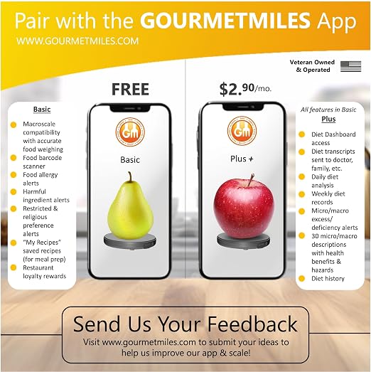 Portable Food Scale with Nutritional Calculator. Rechargeable Travel Size for Weight Loss, Nutrition, Calories, Diabetes, Meal Prep - Pocket Digital Kitchen Scales - Free GOURMETMILES App - Image 8