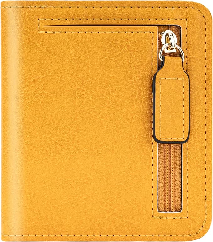 Gostwo Small Wallet for Women, Slim Bifold Credit Card Holder, Compact RFID Blocking Cash Wallet, Billfolds Thin Leather Zipper Pocket, Mini Wallet Gift for Ladies Teen Girls Travel with ID Window by Gostwo