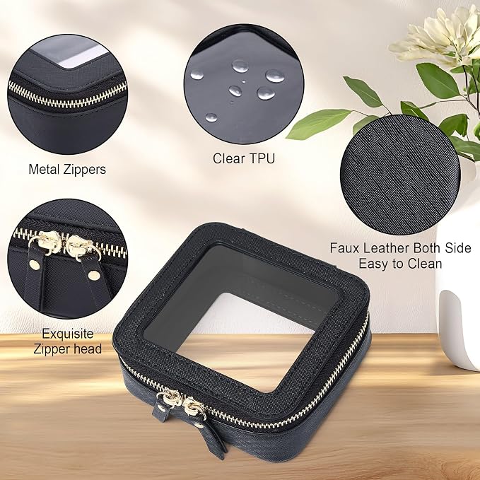 Pinkmik Mini Clear Makeup Bag, Black, MINI-1 | Small Size, Zipper Closure, Cosmetic & Toiletry Case, Purse Organizer, Car Essentials - Image 5