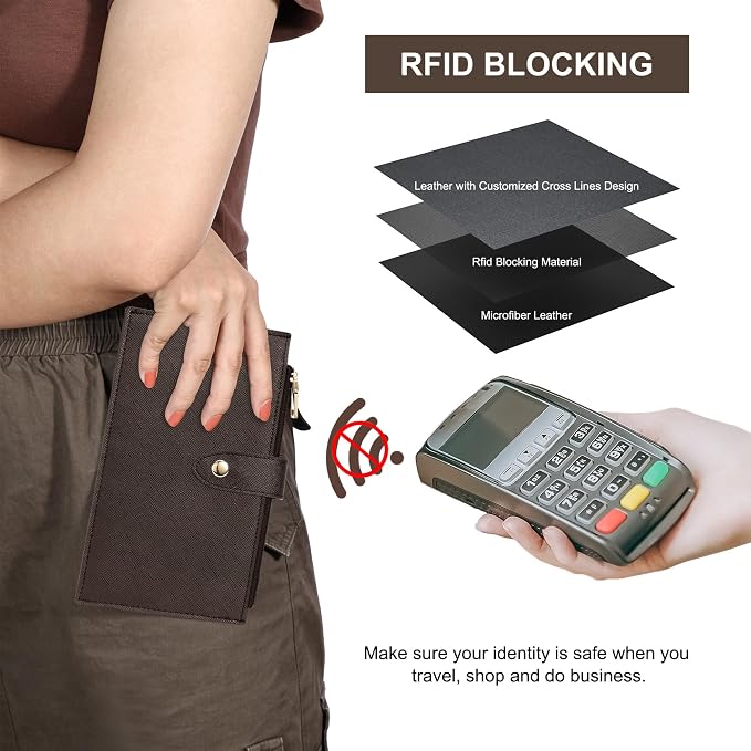 Travelambo RFID Wallet Women Large Size Bifold Multi Card Wallet Case with Zipper Pocke Credit Card Holder for Women - Image 4