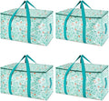 BALEINE 4-Pack Oversized Moving Bags with Reinforced Handles, Heavy-Duty Storage Tote for Clothes, Moving Supplies (Spring Stroll, 4-Pack) by BALEINE