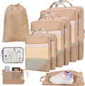 PFEYRPK Lightweight Compression Packing Cubes for Suitcases, Compressible Expandable Travel Packing Organizer with Clear Toiletries and Backpack Bag, Travel Essentials for Carry on Luggage 7 Set by PFEYRPK
