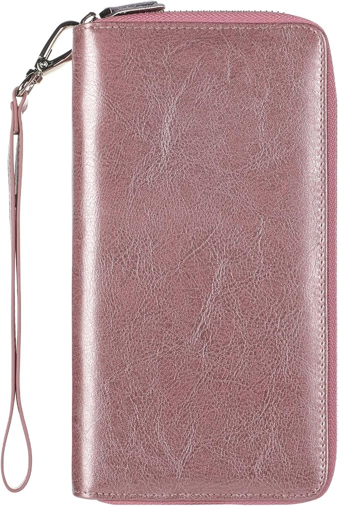 Small Compact Women Wallet RFID Blocking Genuine Leather Bifold Purse with ID Windows by Lavemi