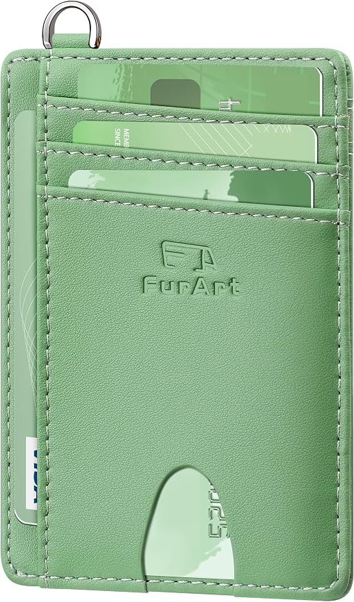 FurArt Slim Minimalist Wallet RFID Credit Card Holder for Men | slim minimalist compact rfid id window thin by FurArt