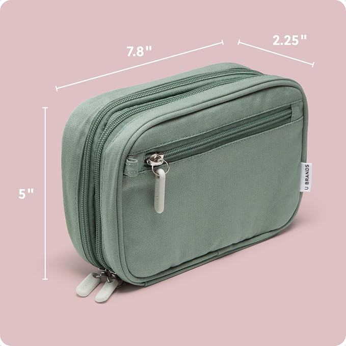 U Brands Electronics Organizer Travel Case, Cord Storage, 7.8" x 5", Green - Image 2