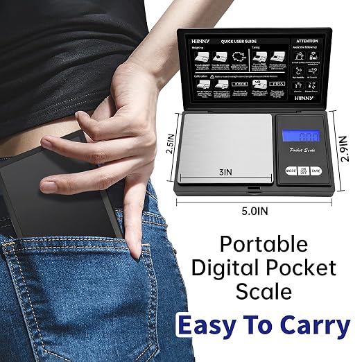 Gram Scale Digital Pocket Scale 200g/0.01g High Precision Small Jewelry Scale Mini,Weed,Coin,Gold,Portable Travel Food,Gram and Oz,with 20g Calibration Weight - Image 2