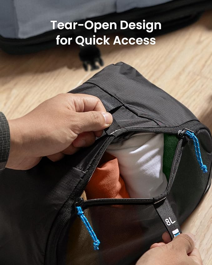 tomtoc 3 Set Packing Cubes for Travel, Compression Expandable Organizers | Odor-resistant Travel Bag Pouch for Backpack & Suitcase, Luggage Organizer Accessories for Travel Essentials Storage - Image 10
