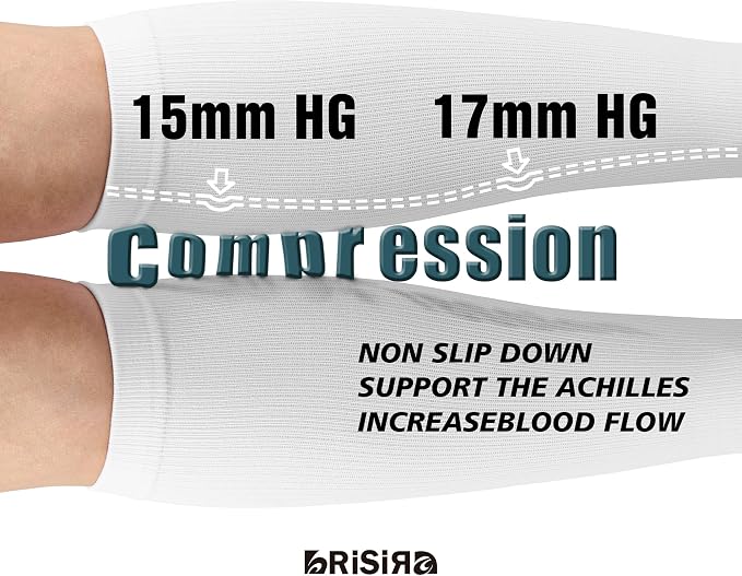 BRISIRA Coolmax Cooling Compression Socks for Women 2 Pairs Knee High 15-20 mmHg Arch Support for Nurse Pregnancy Flying | 2 Pair, Arch Support, Anti Blister, Breathable, Moisture Wicking, Cushioned, Flying, Nurses, Pregnancy, Travel - Image 5