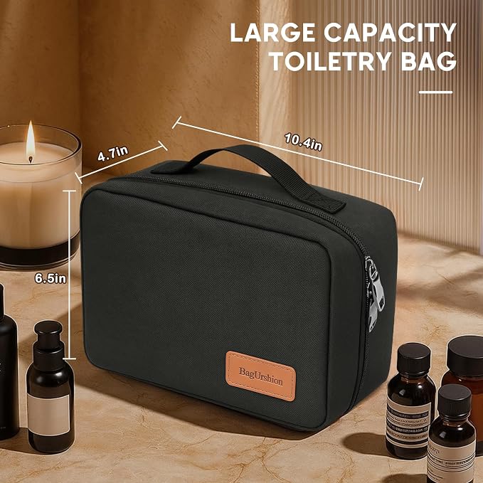 Toiletry Bag for Men,Mens Travel Toiletry Bag Organizer | Men's Travel Essential,Water Resistant Shaving Travel Bag for Toiletries Accessories,Mens Toiletries Travel Bag Hanging-Black - Image 6