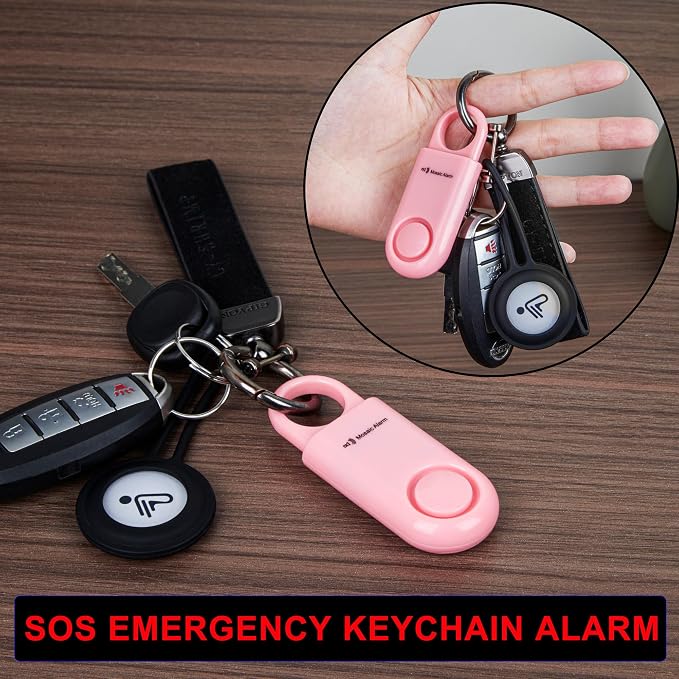 2 Pack Personal Safety Alarm Replaceable Battery | Ultra-Lightweight (0.8 oz) Keychain Siren for Women, Student, Children, Night Runner. SOS Emergency 130db Loud Hiking Alert Bulky-Free. Pink - Image 4