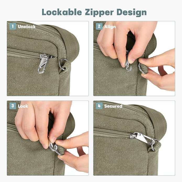 Anti Theft Crossbody Bag for Women, RFID Blocking Travel Purse Slash Proof | CHUNLI Pickpocket Proof Crossbody Bags, Travel Purse Bag with Lockable Zippers & Slash Resistant Strap - Image 5