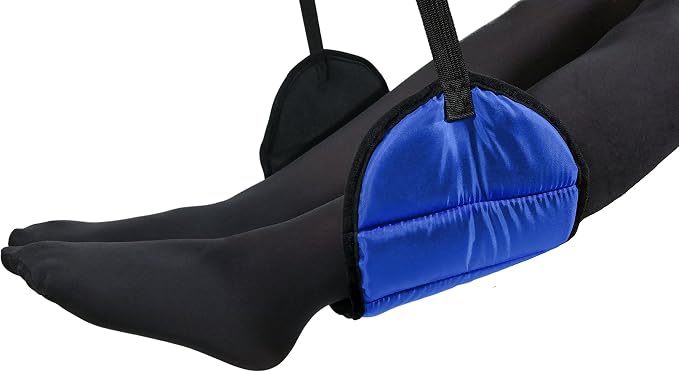 Sleepy Ride - Airplane Footrest Made with Premium Memory Foam - Airplane Travel Accessories - Helps to Prevent Swelling and Soreness - Provides Comfort for Shorter Legs (Royal Blue) by SleepyRide