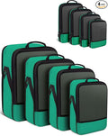 4 PCS Set Compression Packing Cubes for Travel, Lightweight Packaging Organizer Bags for Carry On Space Saving, Travel Essentials Cubes for Suitcase Backpack, Green by SDGFUI